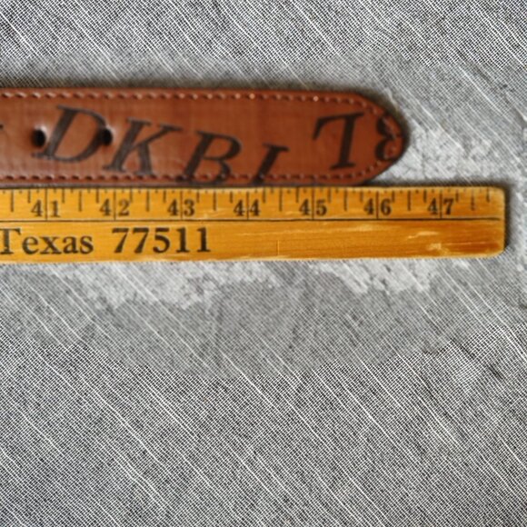 Leather Belt Brown Mens Western Cowboy DKBL Buckle - Picture 3 of 11
